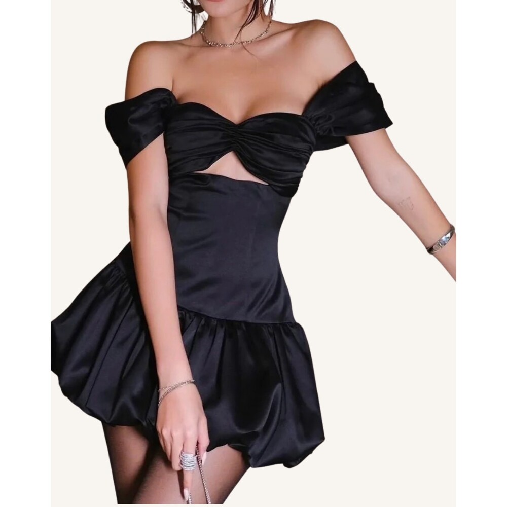 Miss Circle Bubble Hem Mini Dress XL Velvet Coquette Balletcore Dollcore Party
